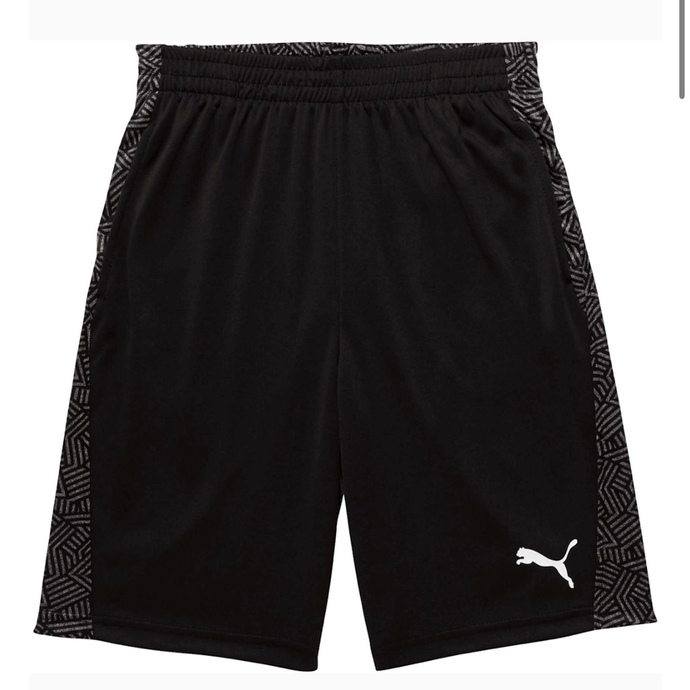 Puma Black and Grey Youth XL Athletic Shorts